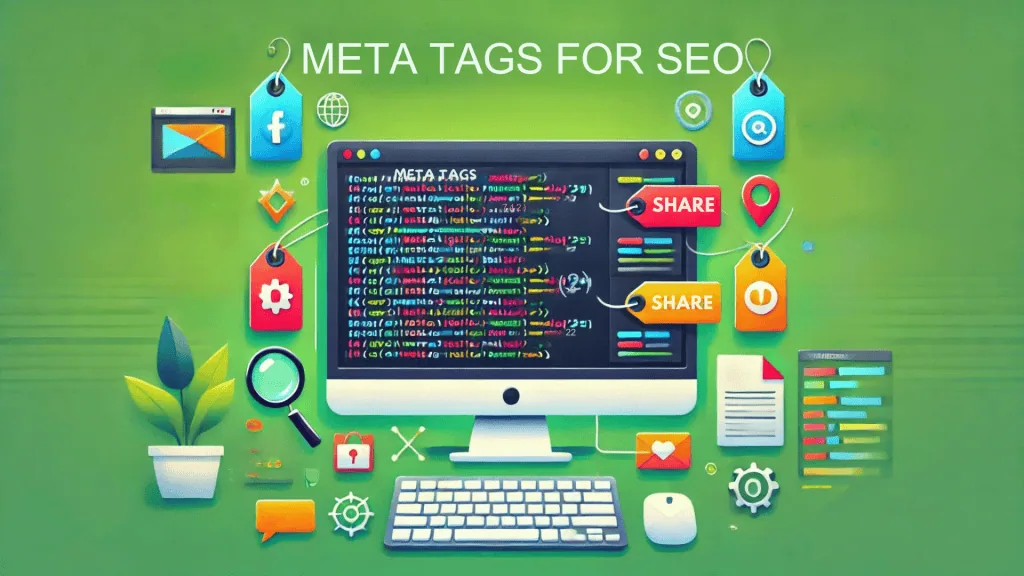 image annotated screenshot of a well-optimized webpage, showing keyword placement in title tags, headers, and meta descriptions.