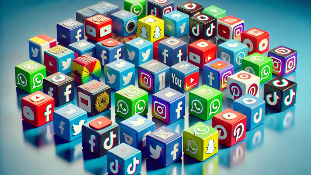 image visual representation of social media platforms with small business icons, illustrating the impact of digital engagement.
