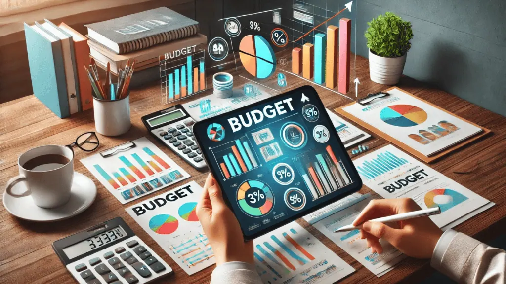 Image pie chart illustrating how marketing budgets are allocated across different channels, with recommendations based on navigating the challenges of marketing and performance.