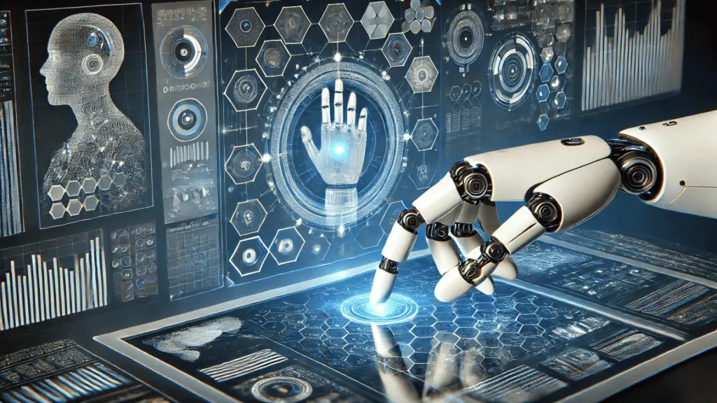 image showcasing an AI-powered dashboard with predictive analytics insights, highlighting customer behaviors.