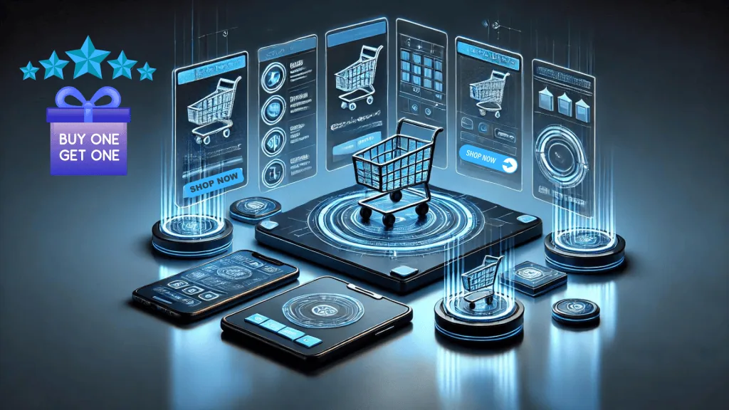 image showcasing a personalized shopping interface with customer names and personalized recommendations.