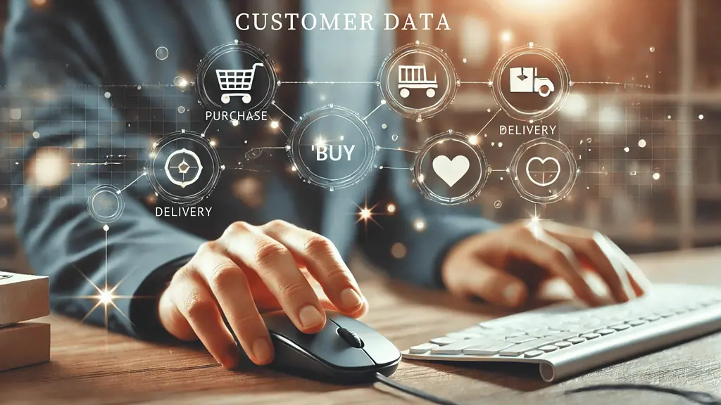 image flowchart depicting data collection and analysis from various sources like browsing history, search queries, and purchase history.