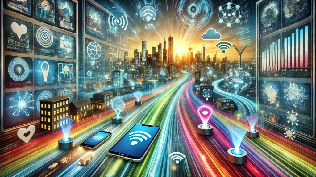 Different gadgets used for communication showing speed