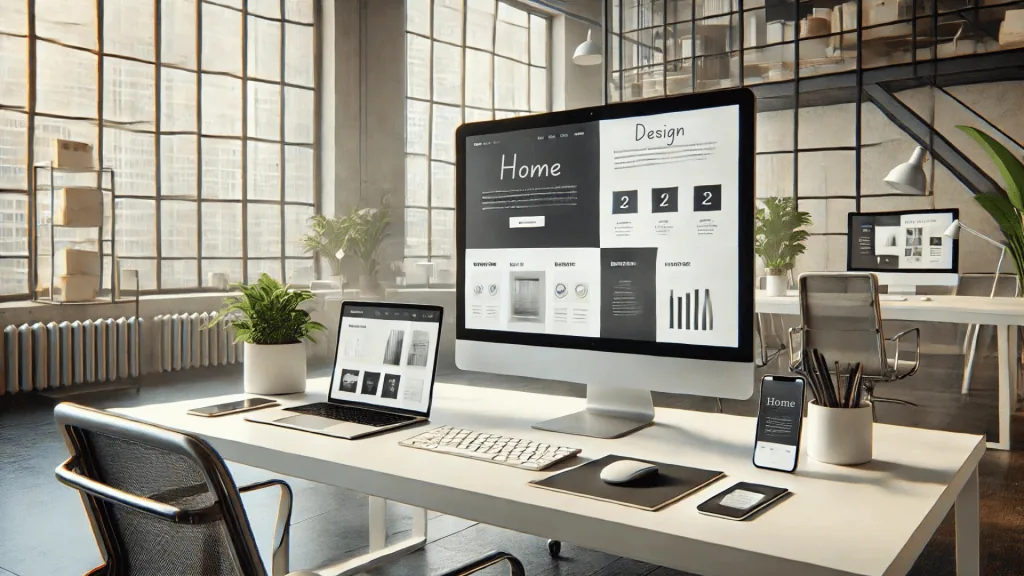 image clean, minimalist website design layout