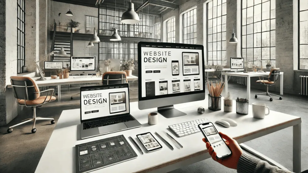 IMAGE showcasing a minimalist website with bold typography and ample white space