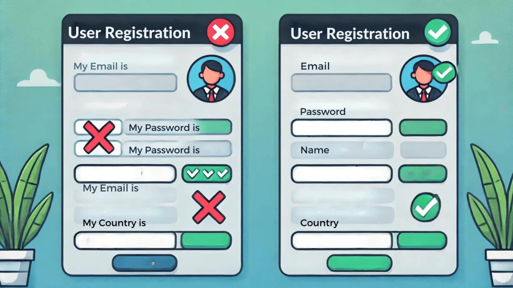 image showing a simplified, multi-step form could be effective