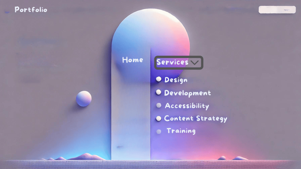 image of a dropdown menu with subtle transition effects