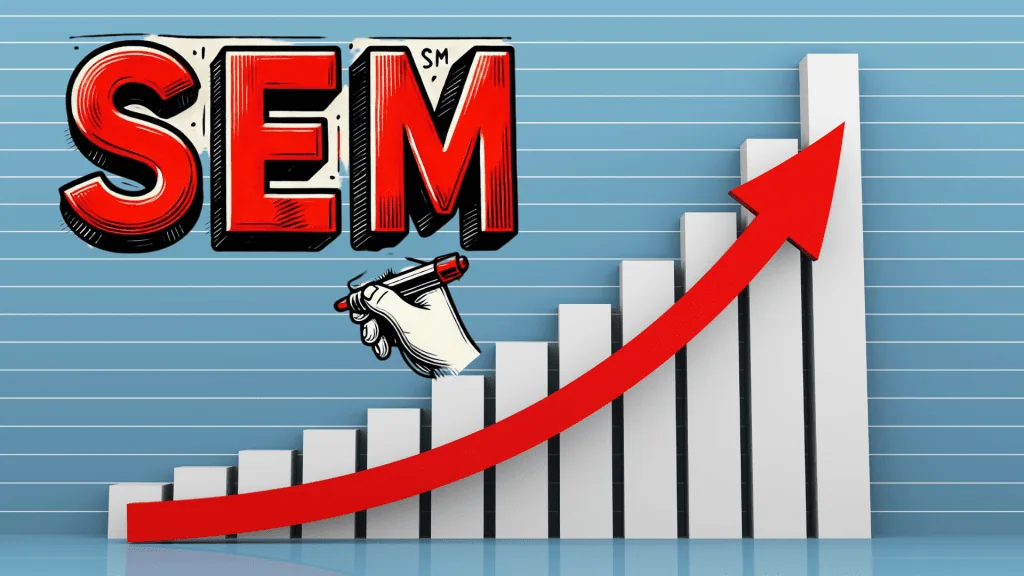 image SEM dashboard with key metrics highlighted such as click-through rate and conversion rate.