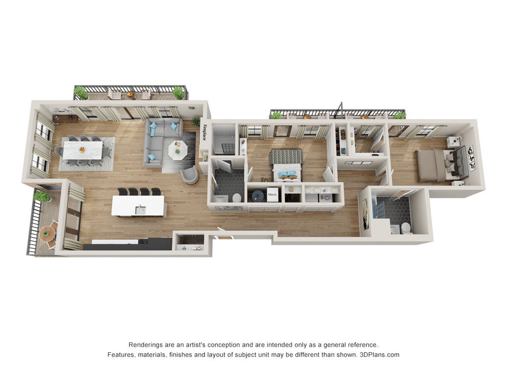 2 BDR, 2 BA – B2 Floorplan