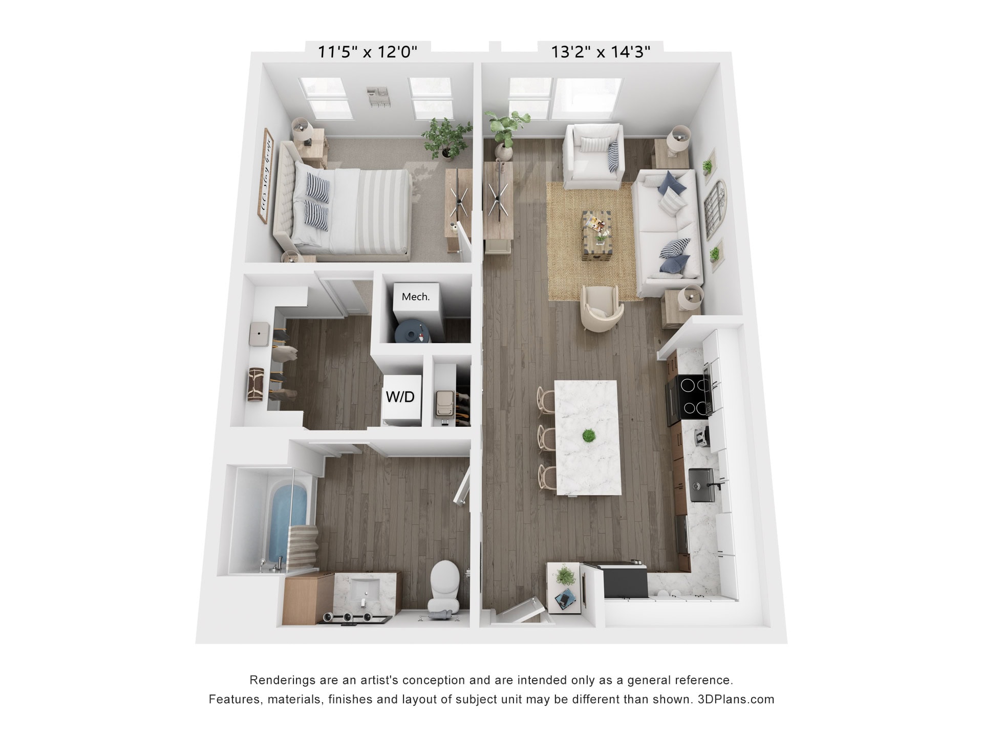 1 Bed/1Bath  A1-1 Floorplan