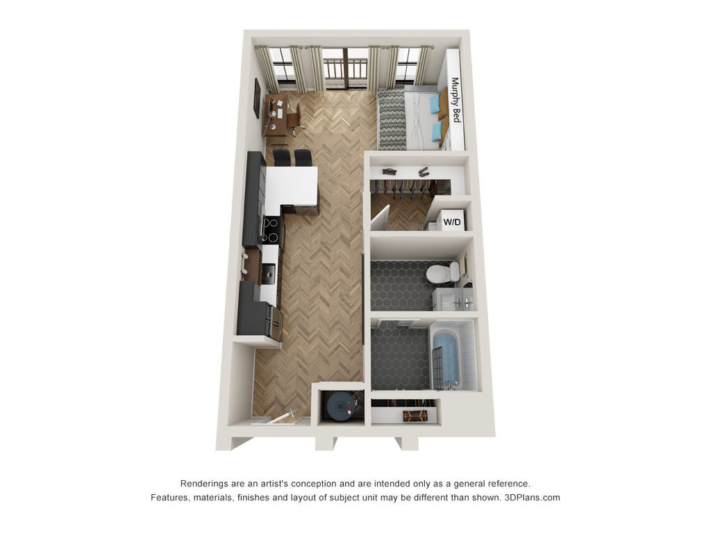 Studio, 1 BA – ST12 Floorplan