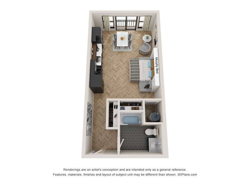 Studio, 1 BA – ST16 Floorplan
