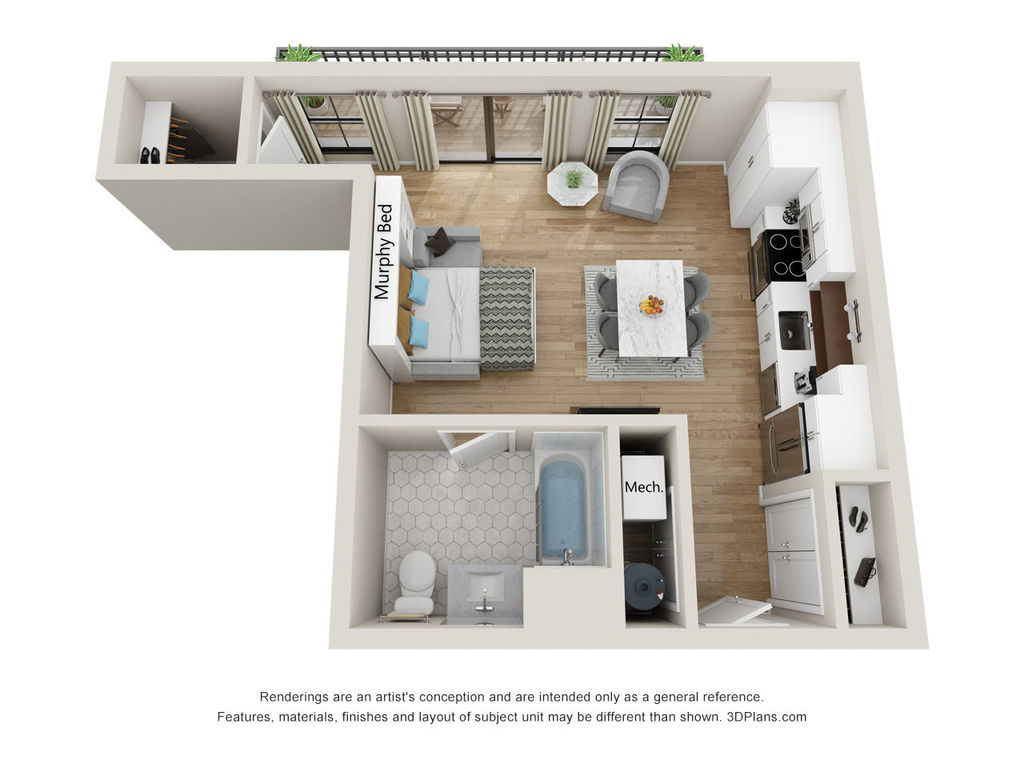 Studio, 1 BA – ST4 Floorplan