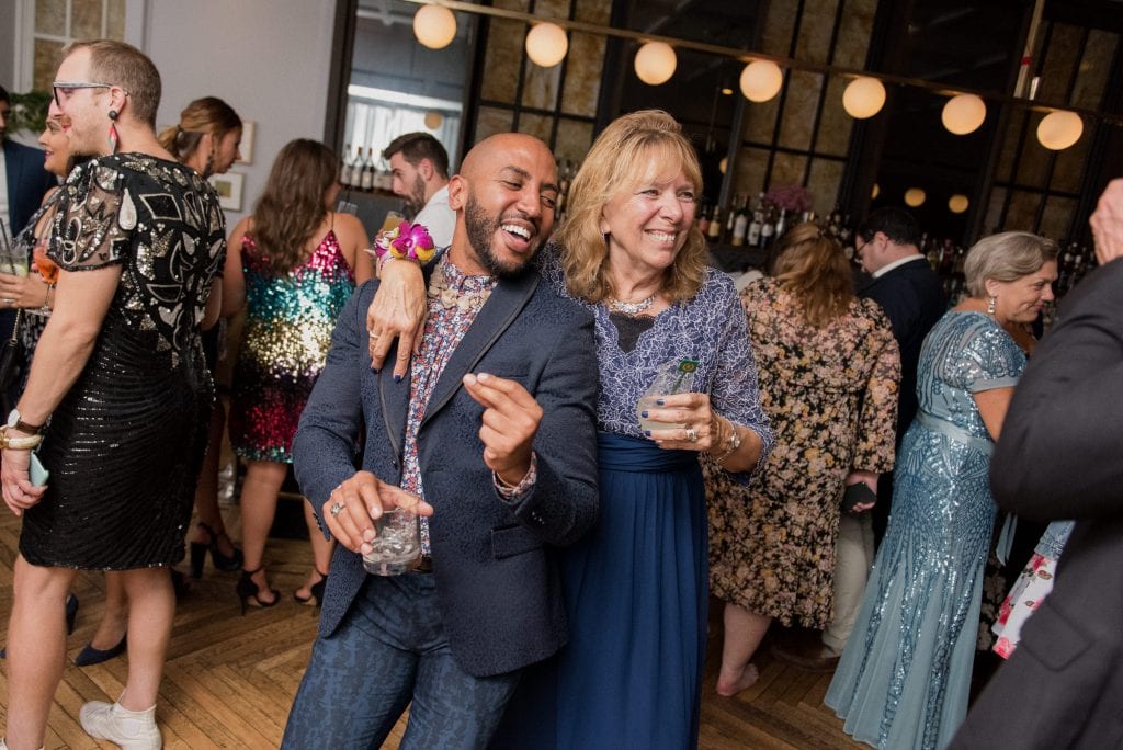 A wedding reception in Brother's and Sisters at the Line Hotel DC.