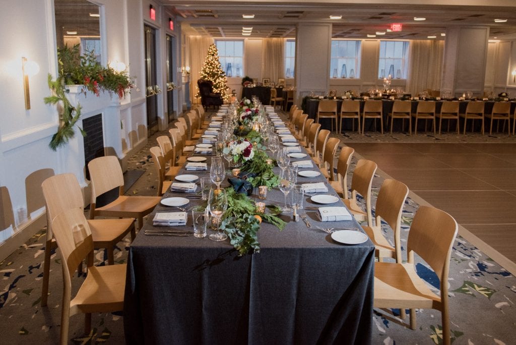 A Line Hotel DC Banneker wedding reception head table.