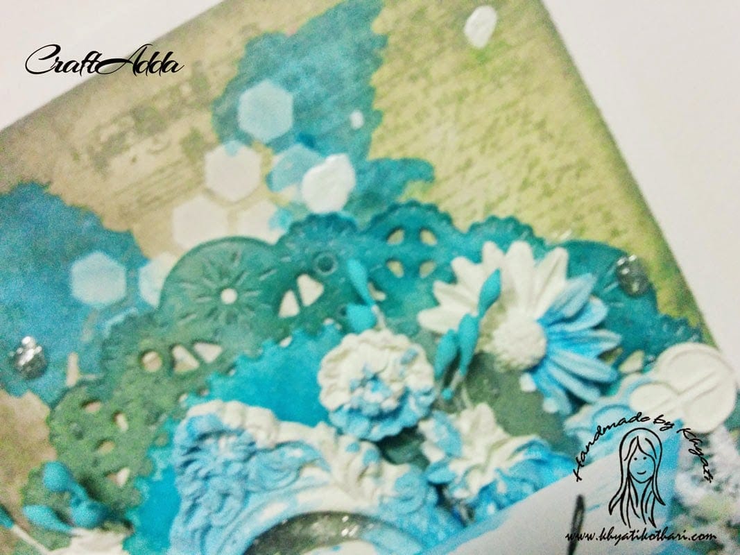 Another mixed media card with lots of layers 4