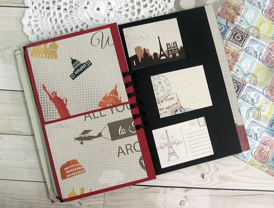 Travel journal using "I travel the world" 6