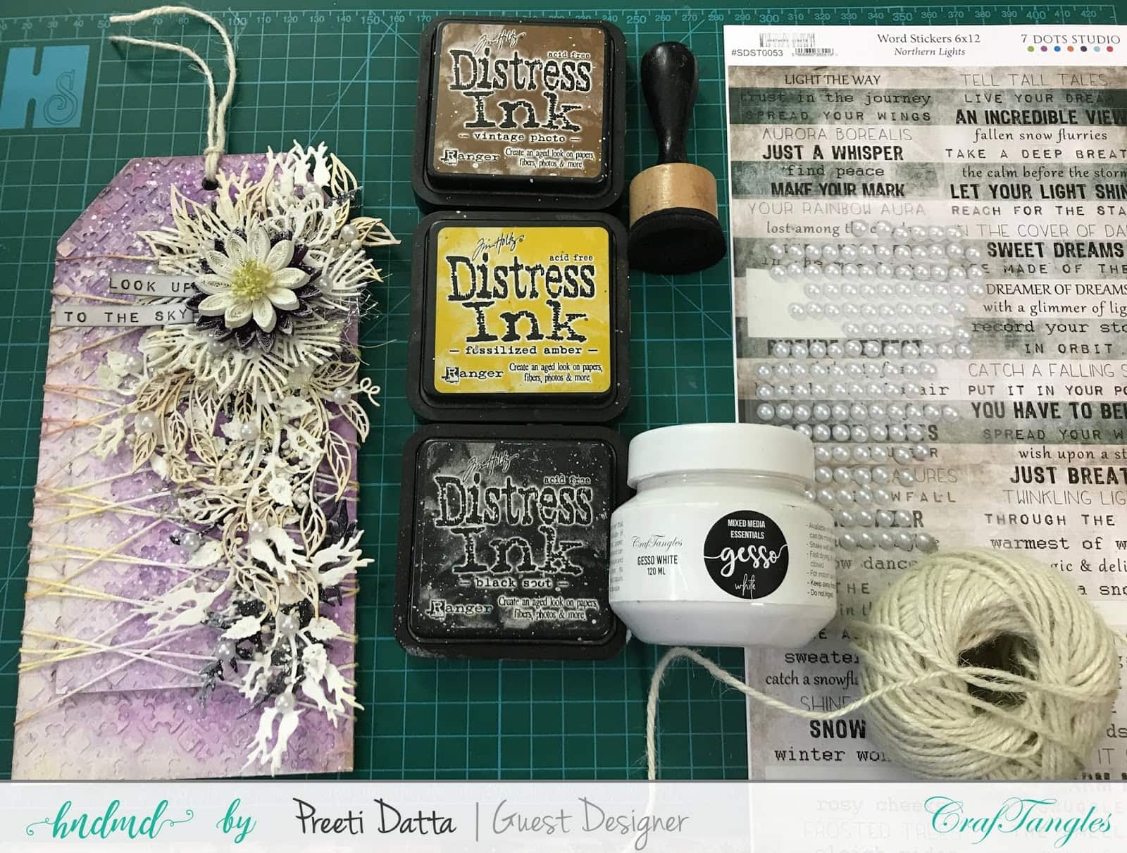 Floral Mixed Media Tag (with Pictorial) by Preeti Datta 27