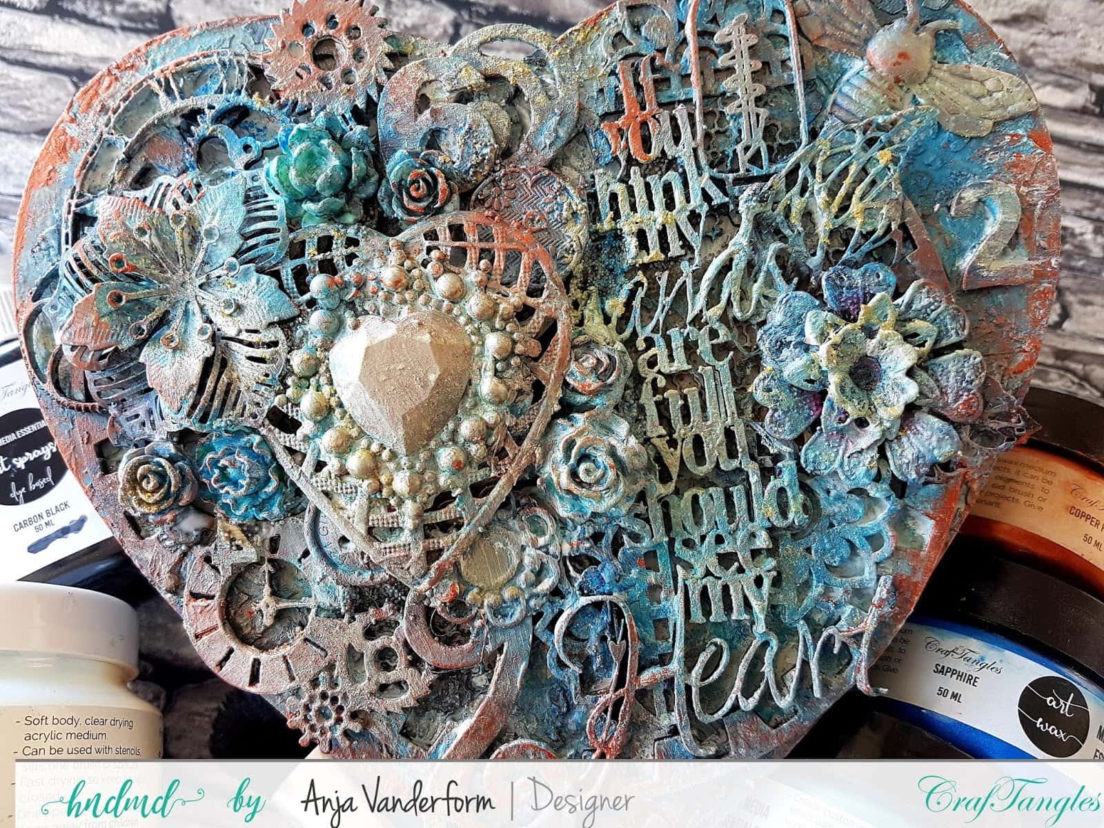 Heart Shaped Box With Craftangles Art Waxes. 4