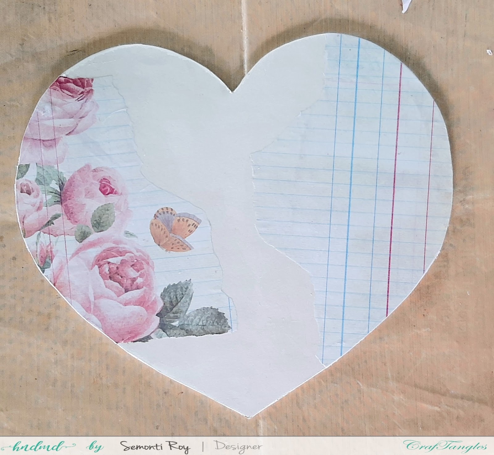 Vintage Love - A Heart Shape mixed media Layout 4