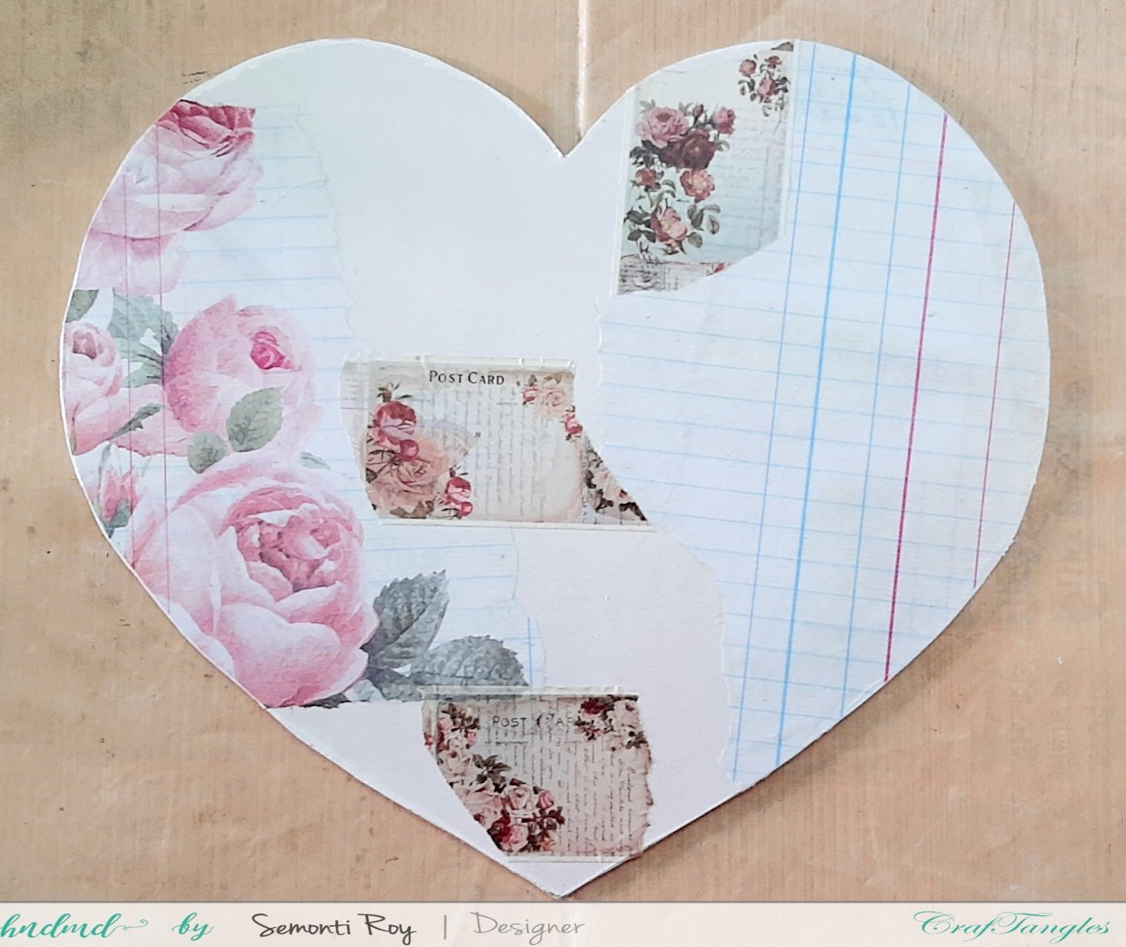 Vintage Love - A Heart Shape mixed media Layout 5