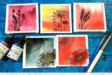 Watercolour mini note cards 6