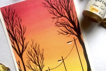 Easy watercolour painting tutorial 1