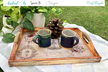 Vintage Butler Decoupage Tray using Transfer It sheets and Deco thin Paper 6