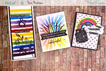 3 colourful & fun shades of rainbow cards