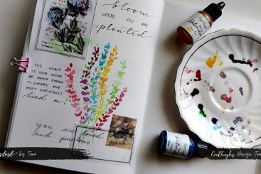 Beautiful Journal page Using Liquid Watercolours