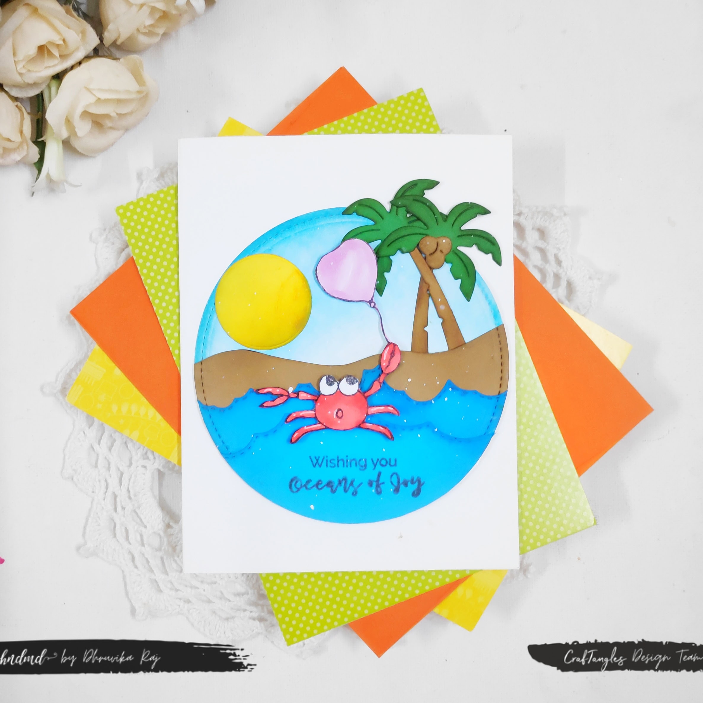 Reuse the scraps and create 3 crab themed cards 3 Reuse the scraps and create 3 crab themed cards 2