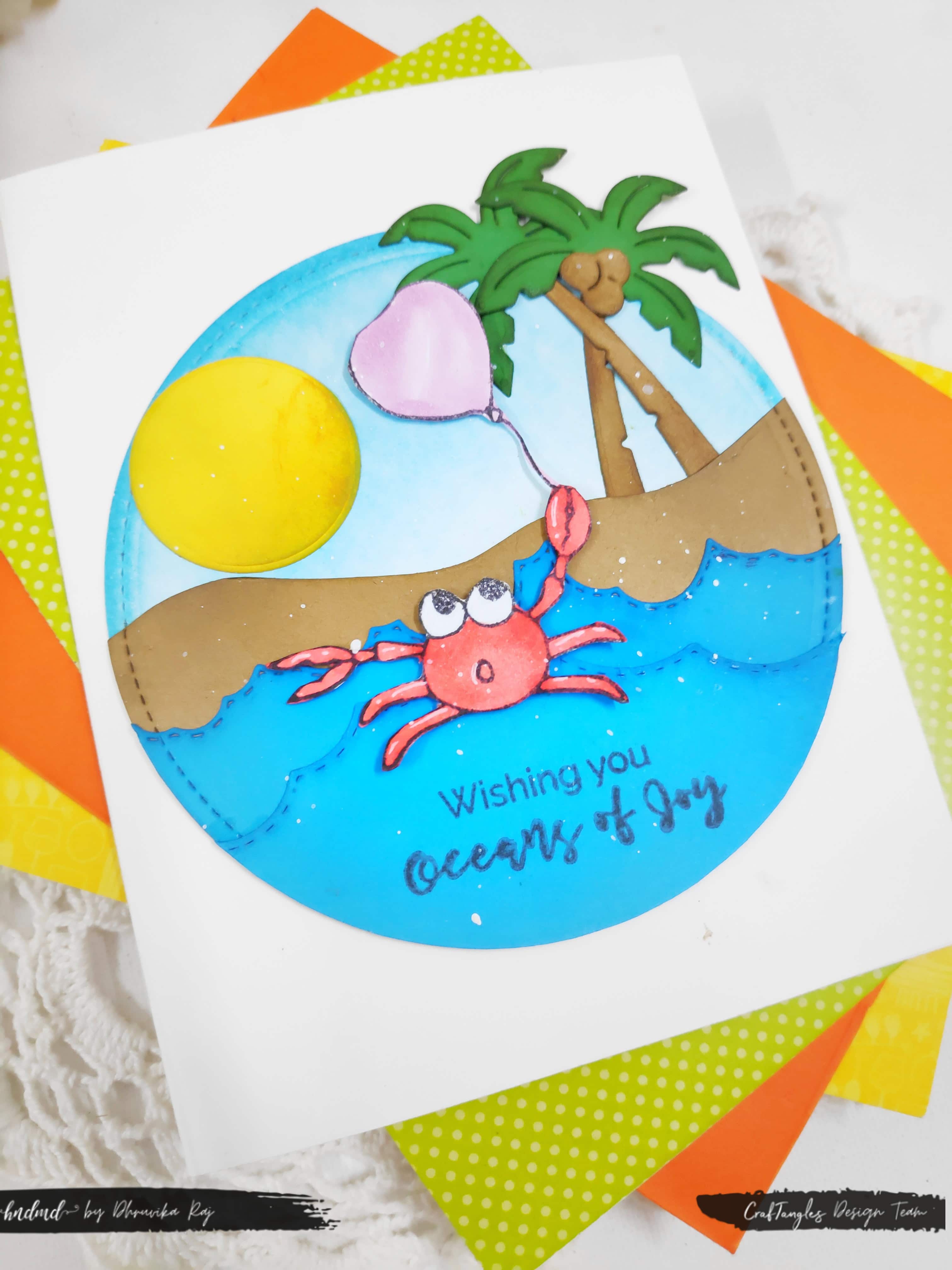 Reuse the scraps and create 3 crab themed cards 4 Reuse the scraps and create 3 crab themed cards 3
