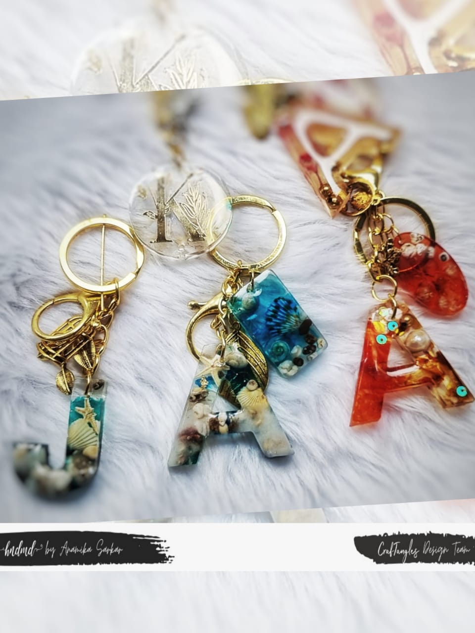 Beautiful Resin "Alphabet" Key Chains 1