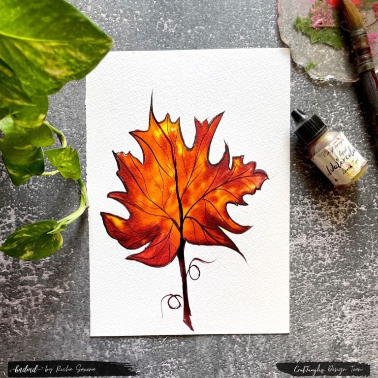 Beautiful Maple Leaf Watercolour Painting 1 maple leaf