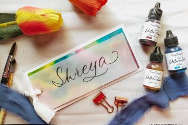 Awesome Colourful Name Tag Using Liquid Watercolours