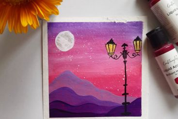 DIY Sunset Acrylic Painting