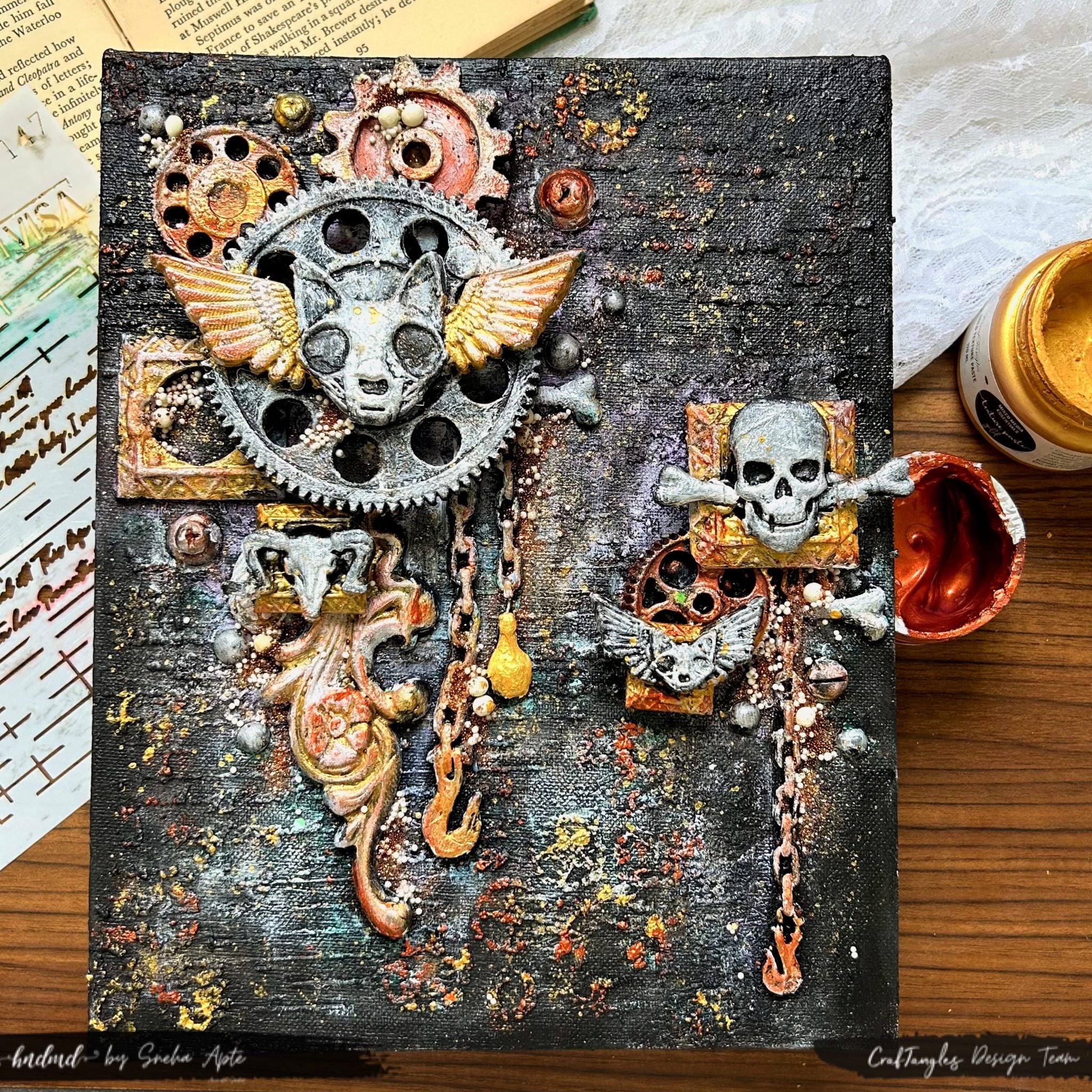 mixed media canvas Inspired by Nature by Anja - CraftAdda Blog
