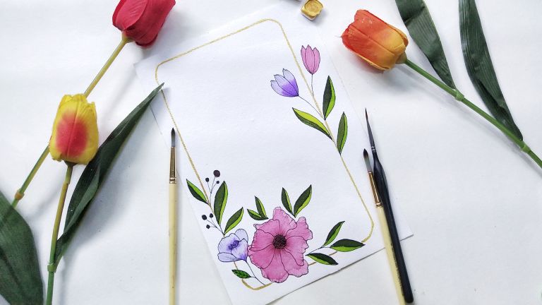 Floral Frame Painting Tutorial 1 Floral Frame Painting Tutorial