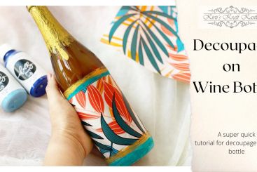 Decoupage on Wine Bottle 1