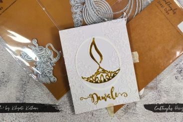 White and Gold Diwali Card