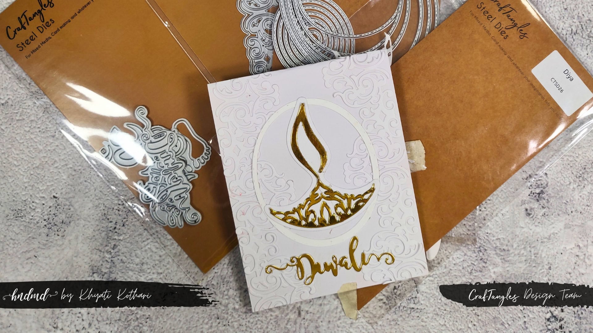 White and Gold Diwali Card
