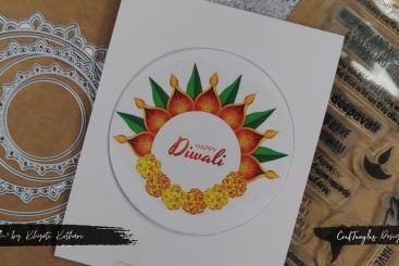 Diwali Card using CrafTangles transfer it