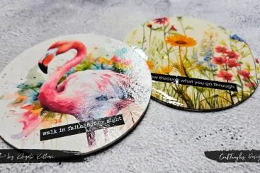 Decoupage on coasters using Napkins