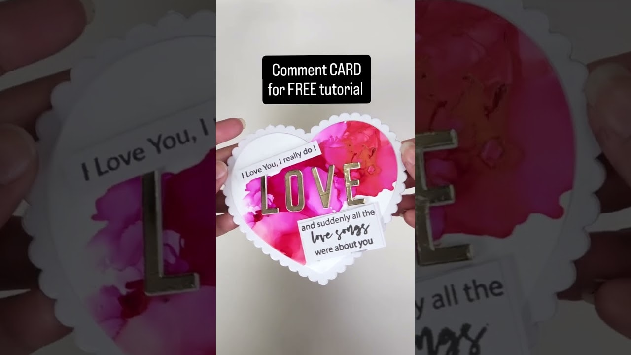 Valentines Day Alcohol Ink Card