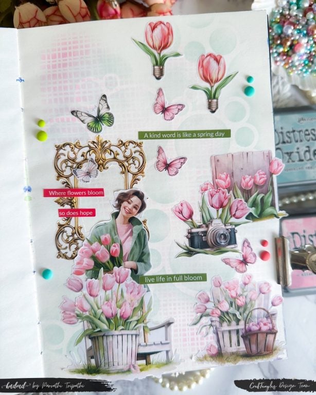 Bloom like the Spring - An art journal page 1 Bloom like the Spring - An art journal page 1