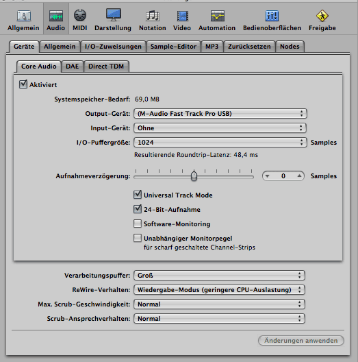 Logic 9 Tutorial: Soundkarte Audio Interface einstellen