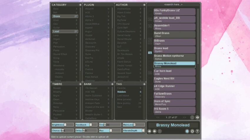 Preset Manager BigTick Audio Zen