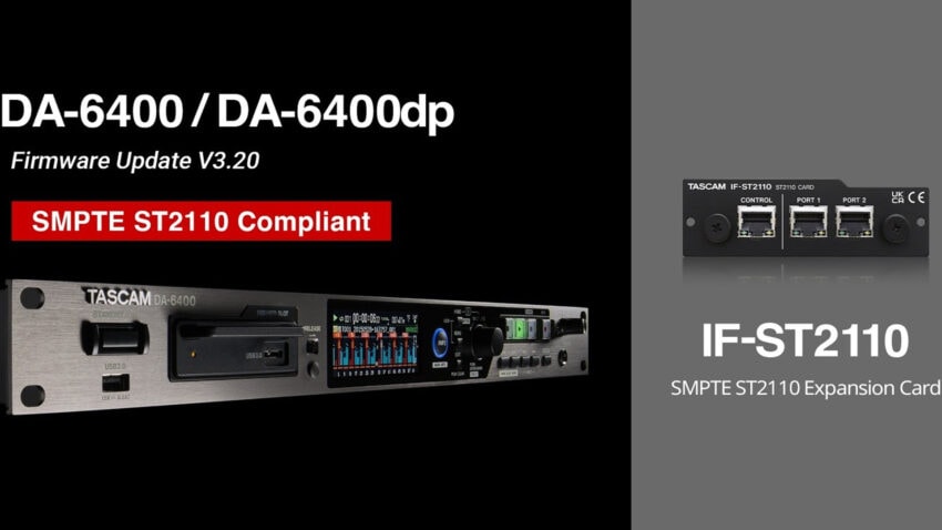 Tascam IF-ST2110 jetzt auch mit DA-6400/DA-6400dp kompatibel
