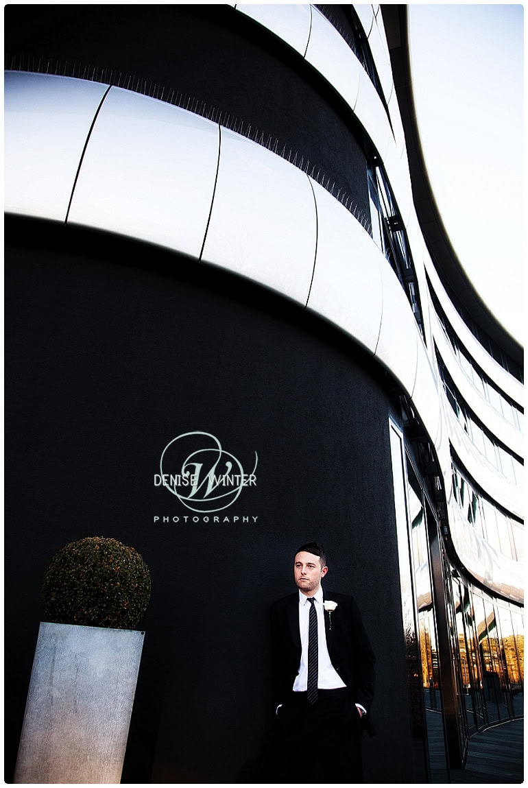 groom outside the aviator hotel