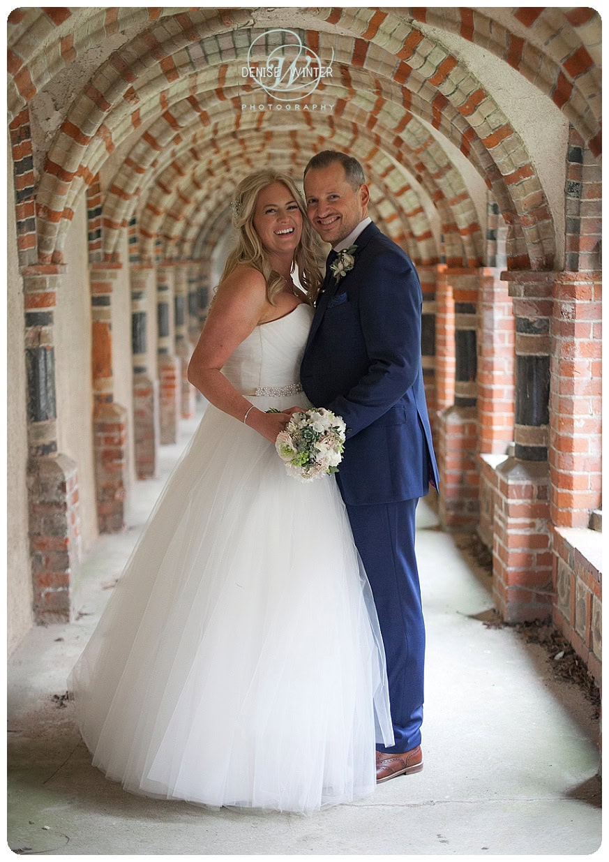 Bride and groom in the chapel at Horsley Towers Wedding